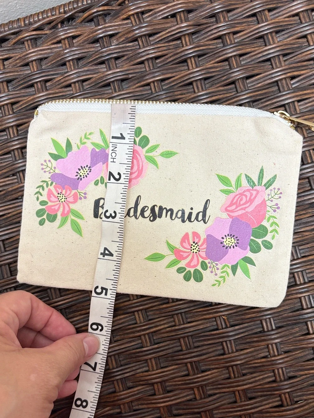 Unbranded “bridesmaid ” small accessory pouch bridal party destination wedding